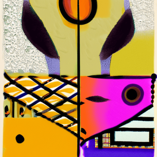 AI generated: A mixed media collage featuring an abstract female figure with expressive eyes, adorned in vibrant p...