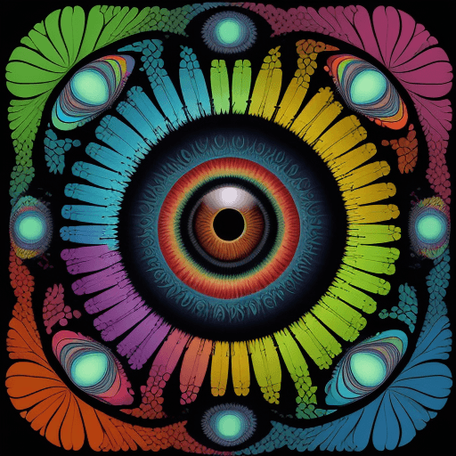 AI generated: A vibrant and colorful artistic representation of an eye. The eye is the central focus, with its iri...