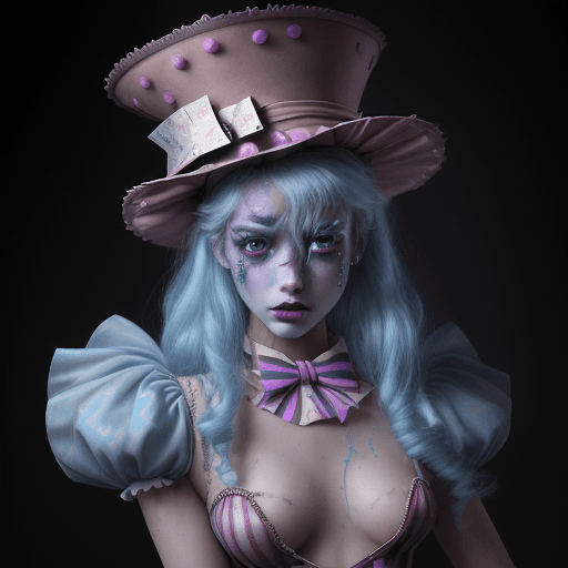 AI generated: Ultra-realistic, photorealistic, of an 18-year-old ultra-beautiful, insane girl as Alice in Wonderla...