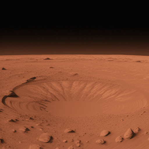 AI generated: photo of a mars landscape for poster making