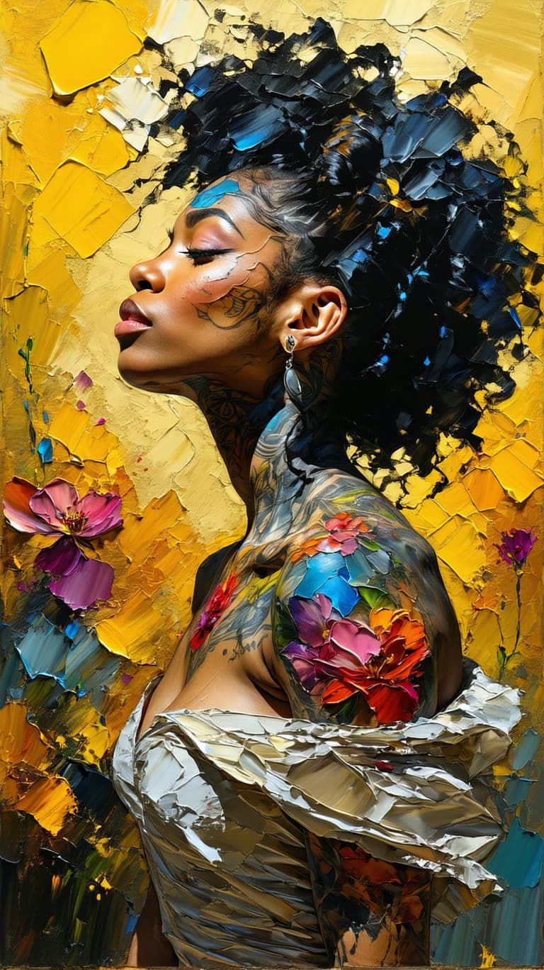AI generated: Hyper detailed Full body portrait of passionate creole  woman with face, neck, chest, arms and legs ...