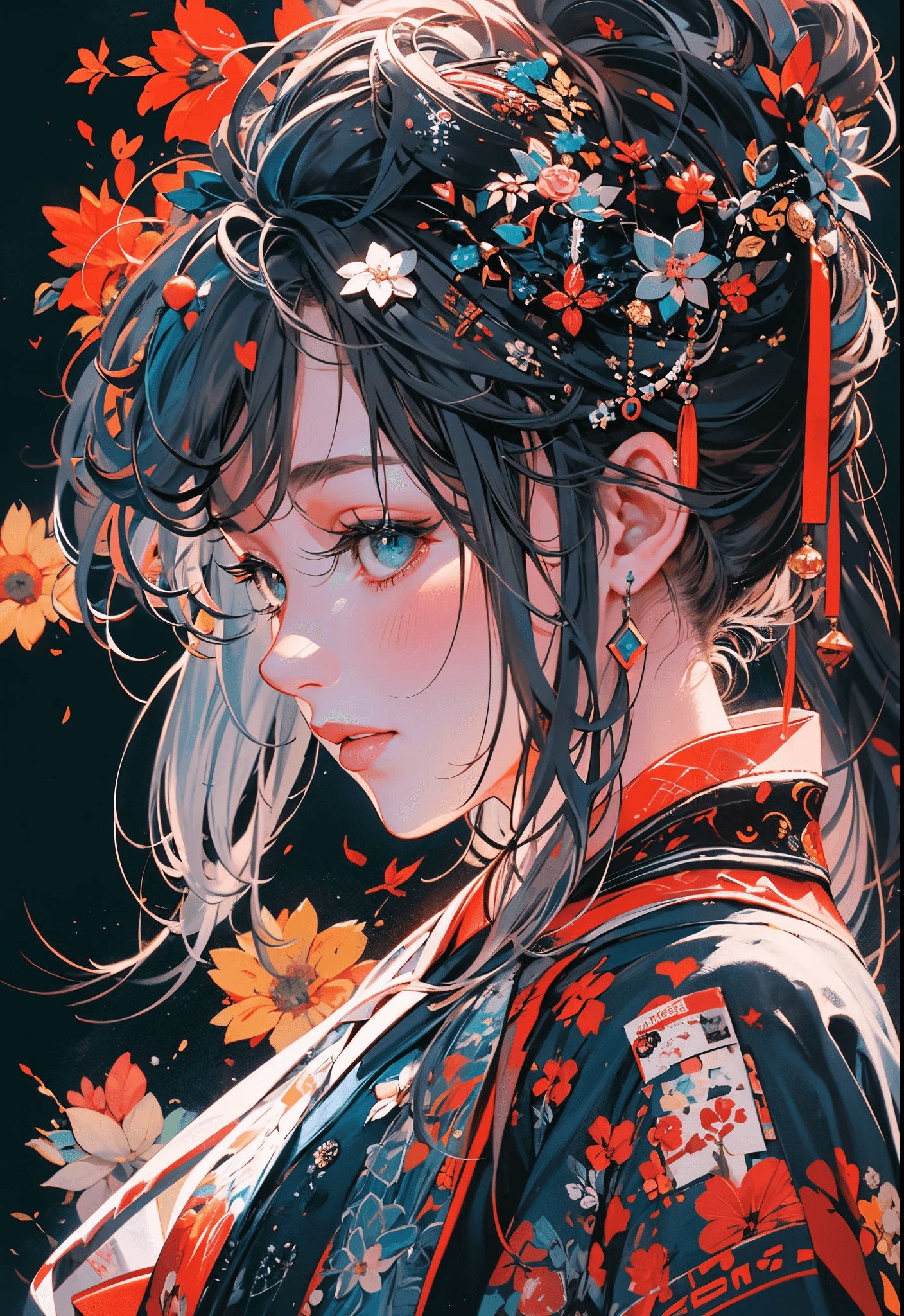 AI generated: masterpiece, (beautiful and aesthetic:1.5), surrealism, highly detailed, anime, a side view painting...