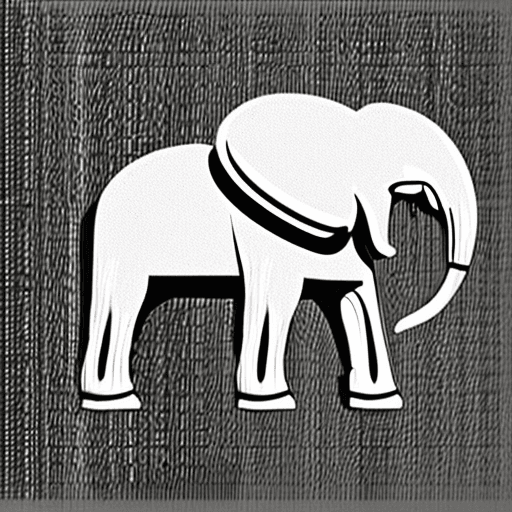 AI generated: simple elephant logo black and white