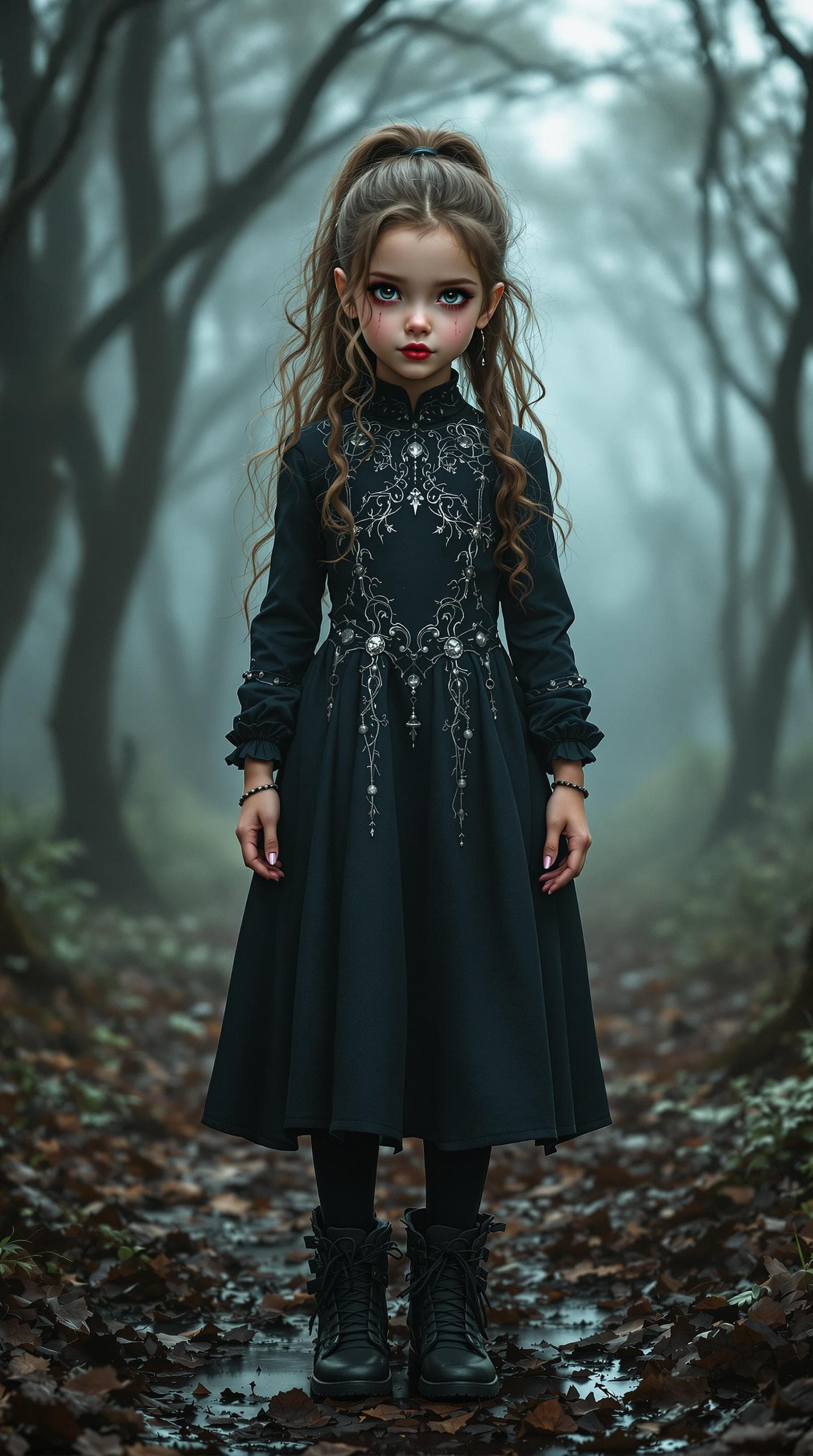 AI generated: a professional photo of a exceptionally beautiful girl in the world (age 7), (seven year old) of a e...