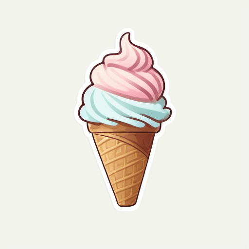 AI generated: ice cream book, brighting like a treasure, simple, in the style of Pixar style animations, sticker s...