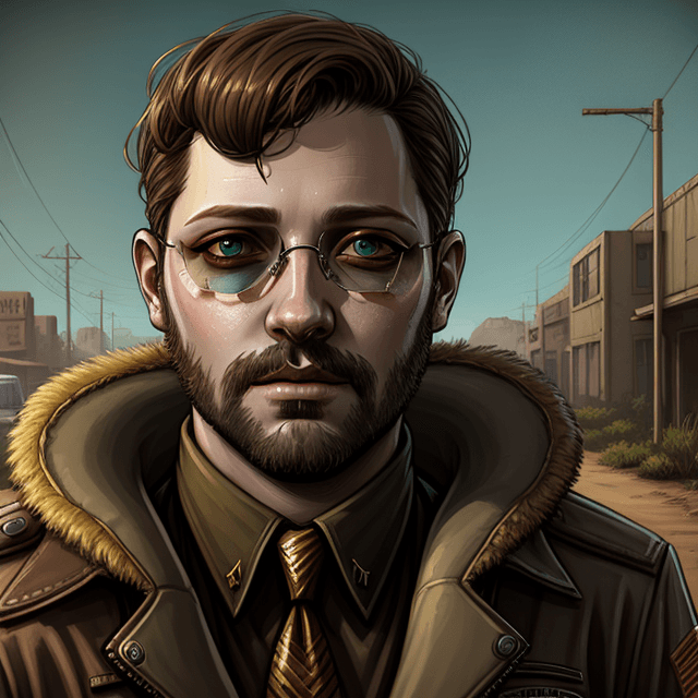 AI generated: Portrait, Disco Elysium style 
