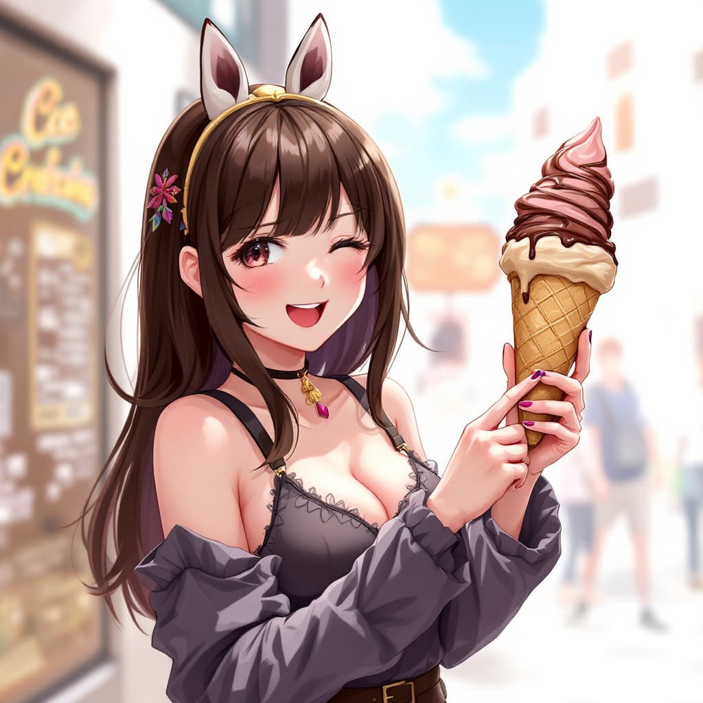 AI generated: Ice cream girl