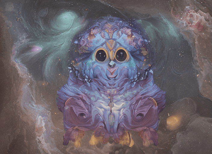 AI generated: landscape orientation communal galaxy of realistic colorful roll up sour sweet mascot. It has arms o...