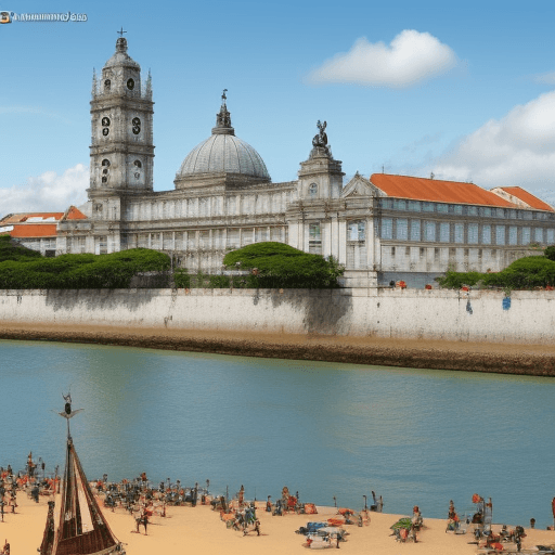 AI generated: Departamento de Línguas e Culturas no meio da ria, animação
