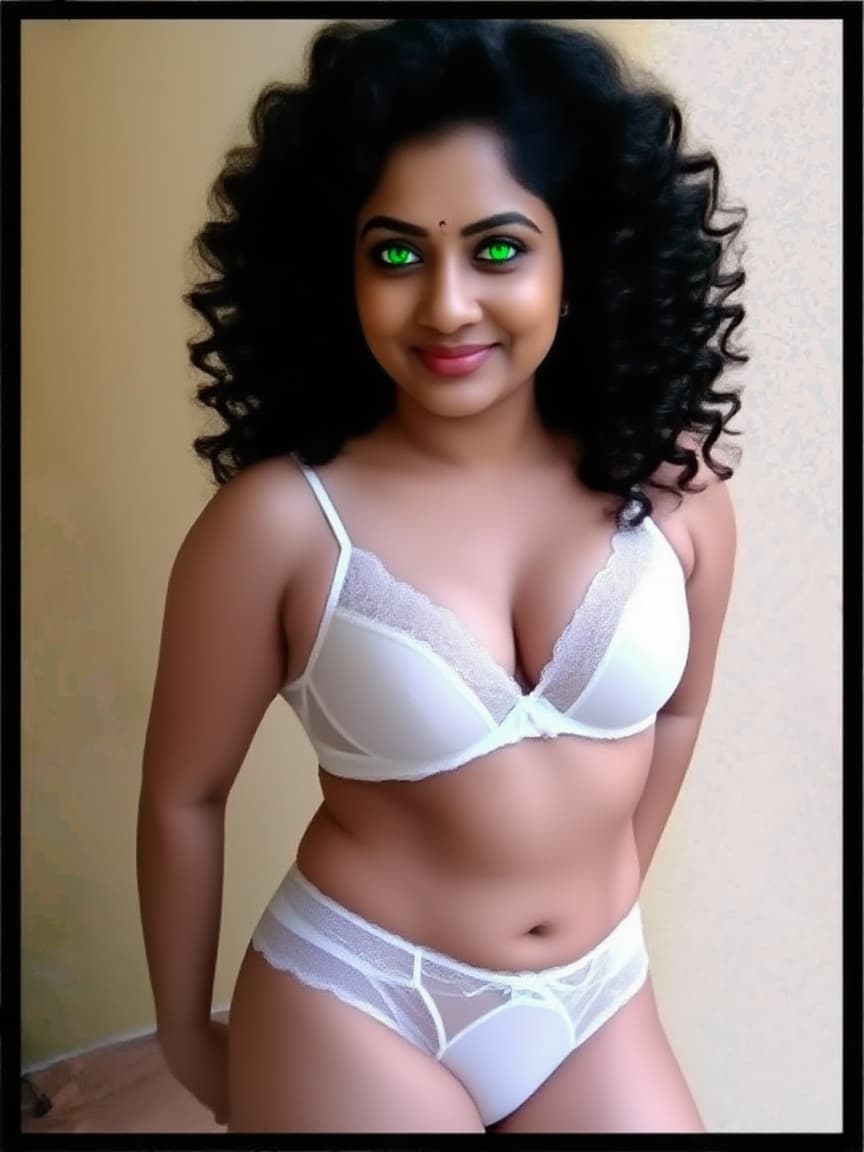AI generated: Beautiful gorgeous sexy confident Indian woman girl female lady Body plus size small waist flat stom...