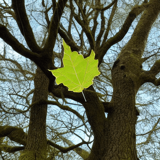 AI generated: Leo the little leaf is introduced, living high up in the branches of a wise old oak tree. Leo enjoys...