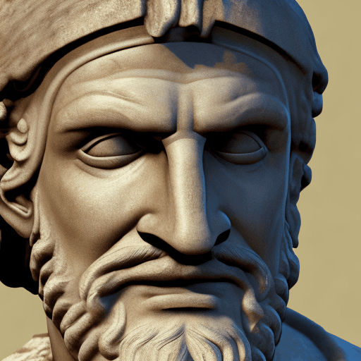 AI generated: Ancient Greek Odysseus as DayZ survivor, close up, no background, laughing