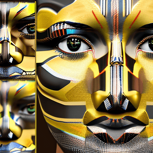 AI generated: (((Masterpiece))), black and white skin, tribal facial pattern features, (((white accent effects))),...