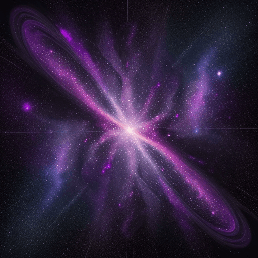 AI generated: Abstract galaxy with swirling pink and purple tones and a shooting star
