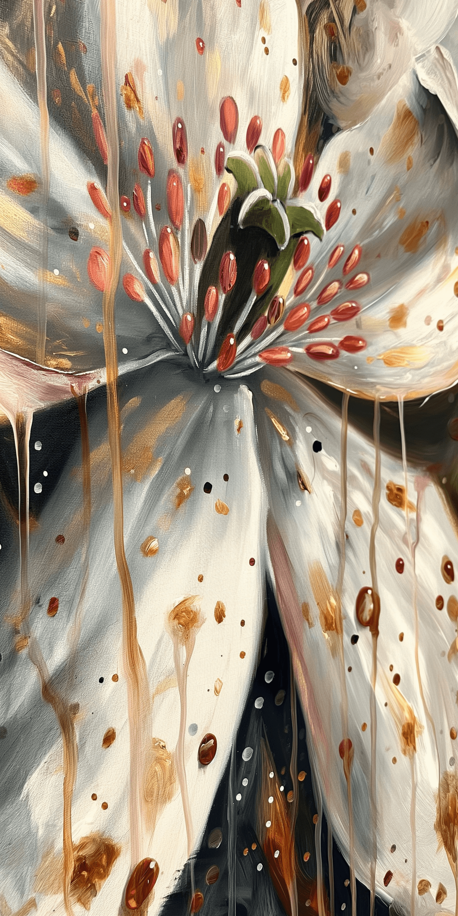AI generated: surrealist painting of a beautiful jasmine blossom, in the style of Salvador Dali, surrealism, psych...