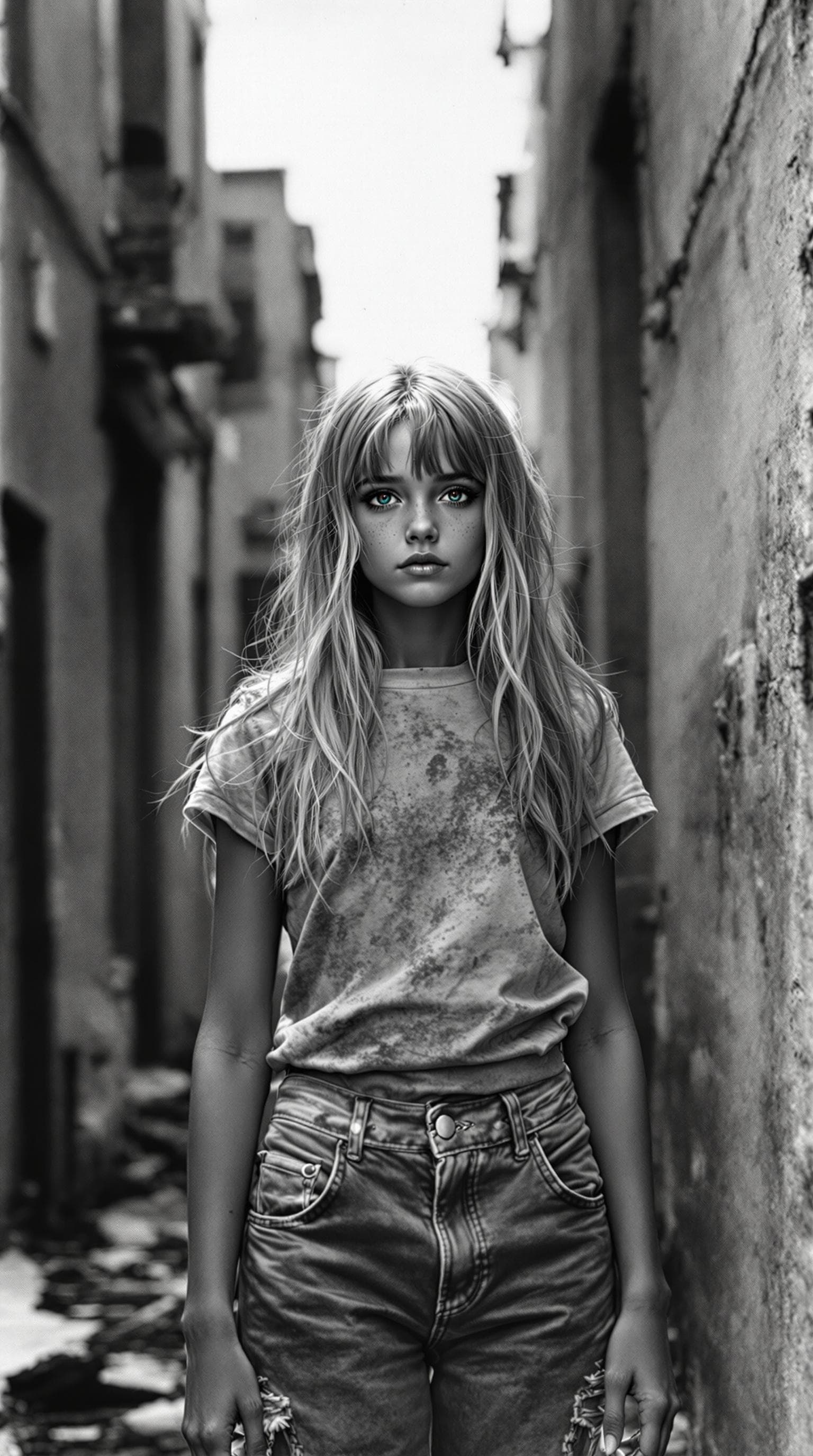 AI generated: a professional vintage black and white film photo of a exceptionally of the most beautiful American ...
