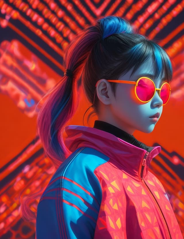 AI generated: high quality, 8K Ultra HD, Imagine a vibrant canvas illuminated by a cascade of colorful binary code...