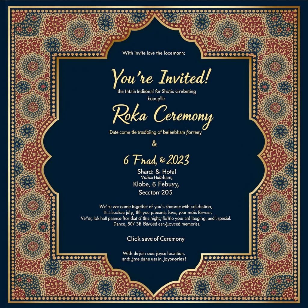 AI generated: A wedding invite image with following details  in english, the invite image to have indian tradition...