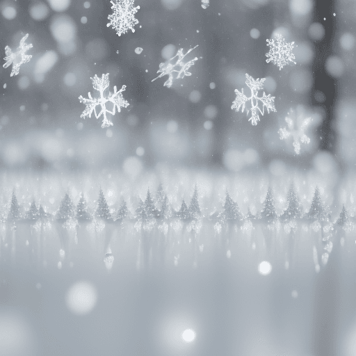 AI generated: raindrops reflect snow flake in the forest, snow cover the forest,white,winter,high quality, 3d, dre...