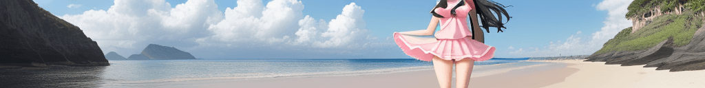 AI generated: masterpiece, best quality, best shadow, detailed, nagatoro,photo, black hair, pink beach clothes