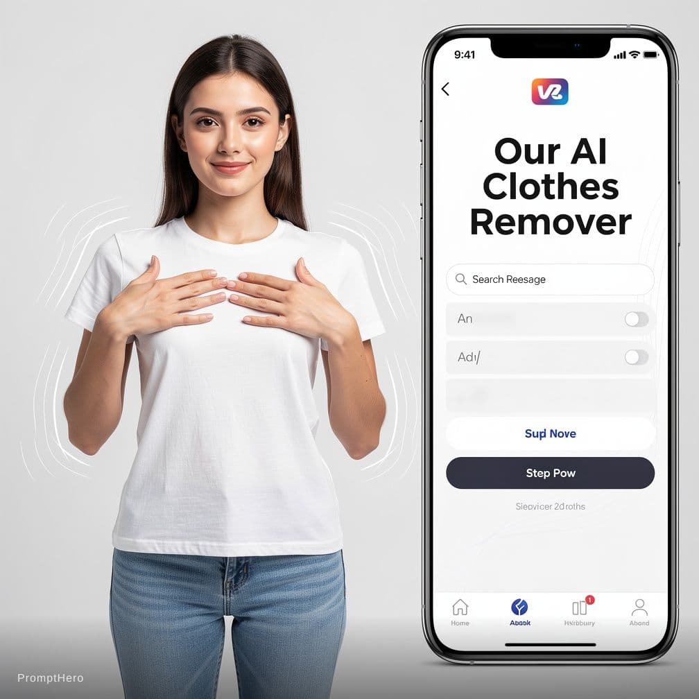 AI generated: Move her hands on her chest repeat the movement Our AI Clothes Remover 