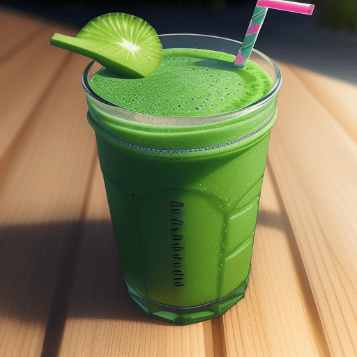 AI generated: ultra realistic photo of an ultra green vitality smoothie with a straw