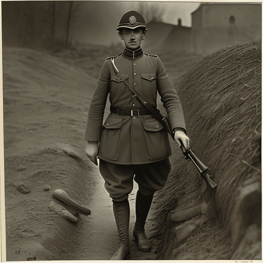 AI generated: french soldier during WW1 in Verdun



