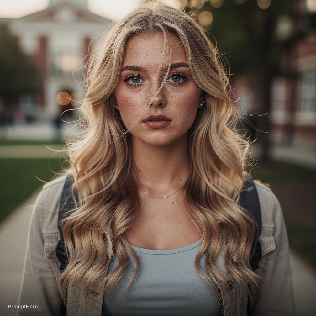 AI generated: Lexie, an 23 year old college student, an exact same identical Scandinavian hottie, exact same ident...