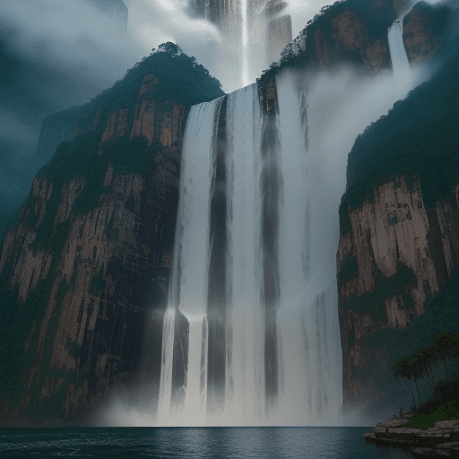 AI generated: Craft a clean and immersive prompt that captures the essence of Angel Falls on a day of unparalleled...