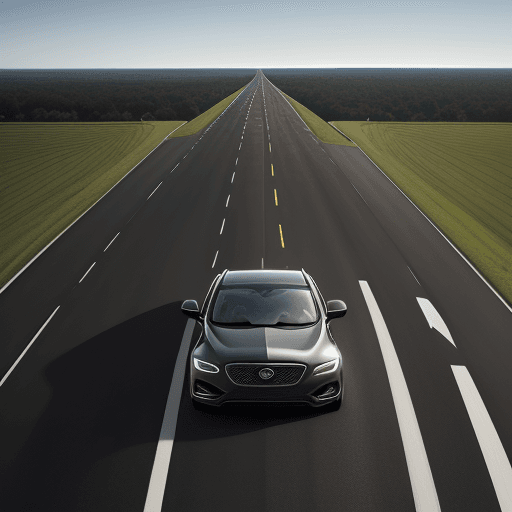 AI generated: The Scene A beautiful sport sedan slices through the sun. The road, a ribbon of asphalt, cuts diagon...