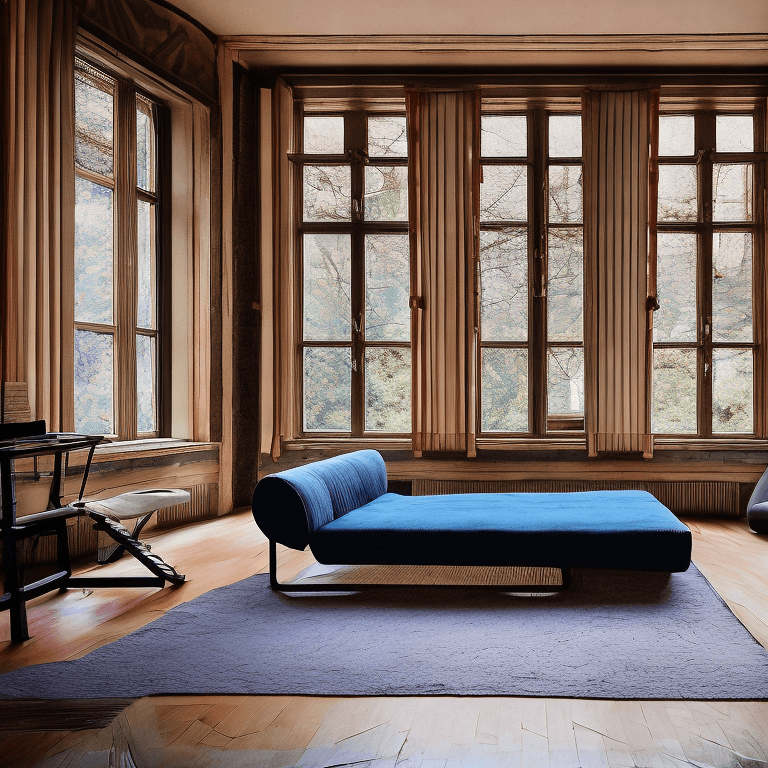 AI generated: High resolution photography interior design, dreamy sunken living room conversation pit, wooden floo...