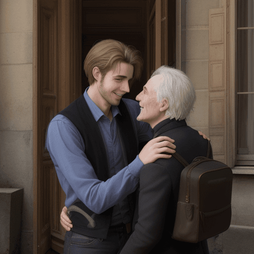 AI generated: UN HOMME TRES JEUNE RENCONTRE LE BONHEUR