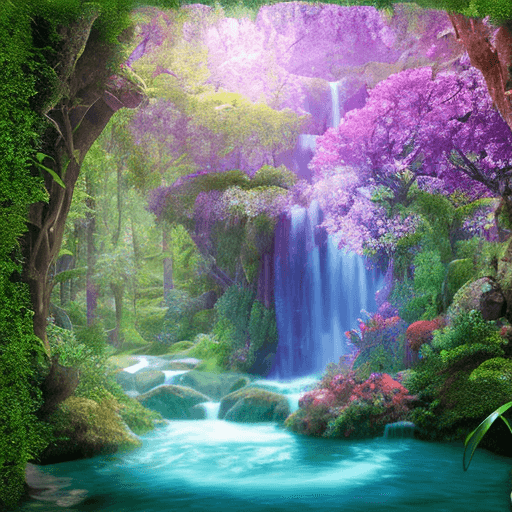 AI generated: Photo realistice view of a beautiful Eden like creative through simple binocular lenses.