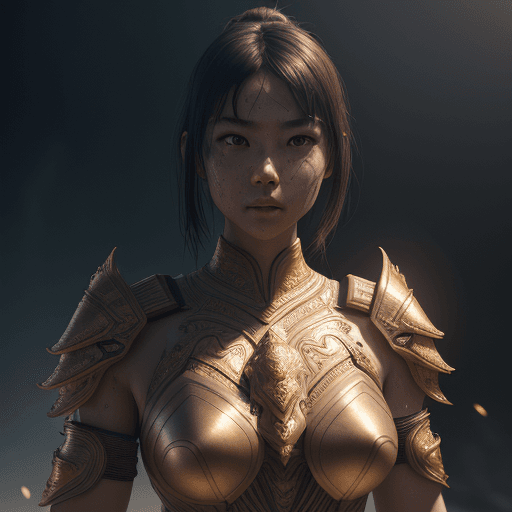 AI generated: 1girl, a real perfect female anatomy of asian brunette, sweaty naked upper body, light high ornament...