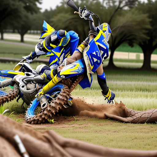AI generated: full throllte suzuki rmz crashing in tree in the midle of field
