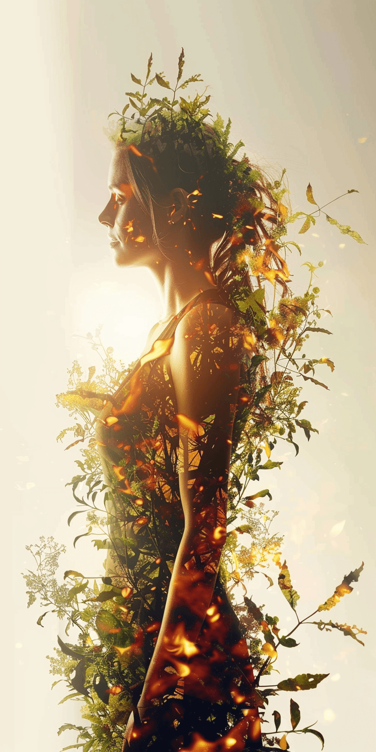 AI generated: double exposure photo of a woman, stunning, in the style of creative silhouettes --ar 1:2 --stylize ...