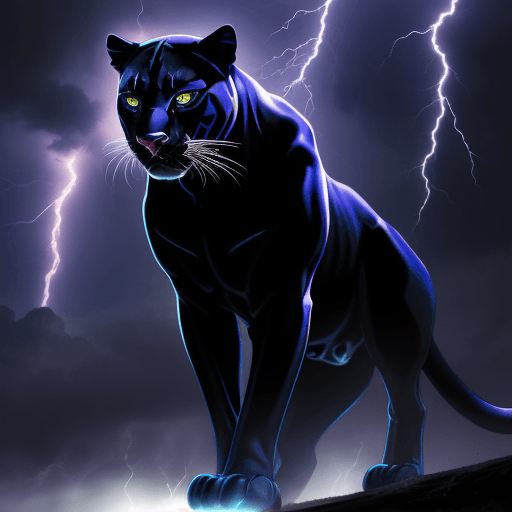 AI generated: panther with lightning