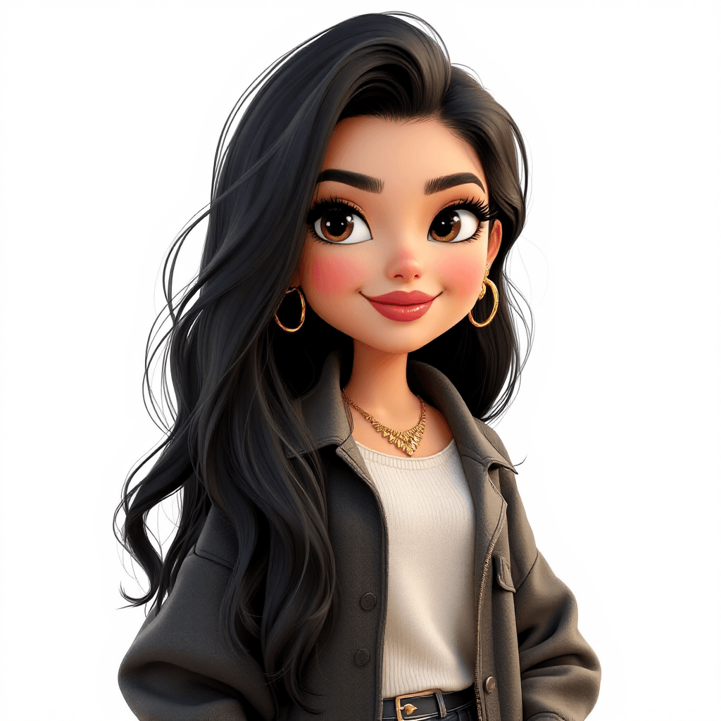AI generated: create in the style of 3D Disney Pixar like Russian curvy chibi with loving and cheerful exaggerated...