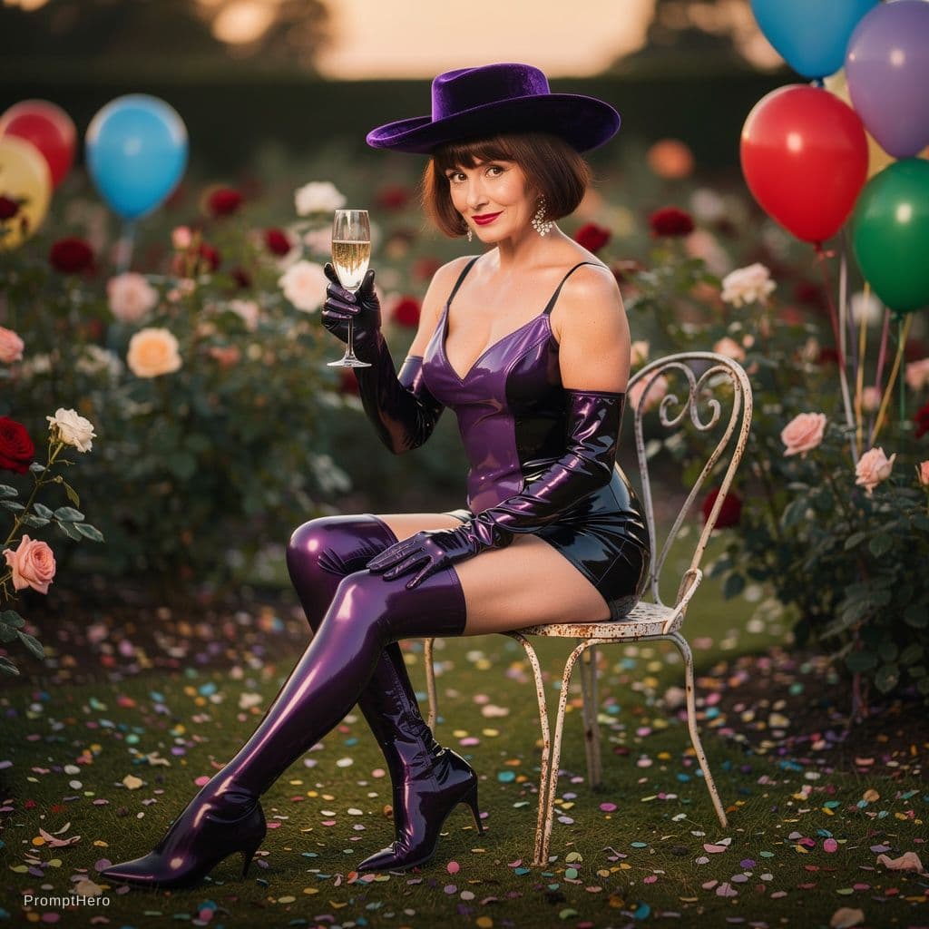 AI generated: Professional funny photography:, an erotic full body shot in a very glamorous ambiente,a sweet, matu...