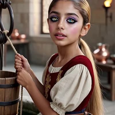 AI generated video: A professional portrait of an extraordinarily beautiful eleven-year-old girl from 19th century Istan...