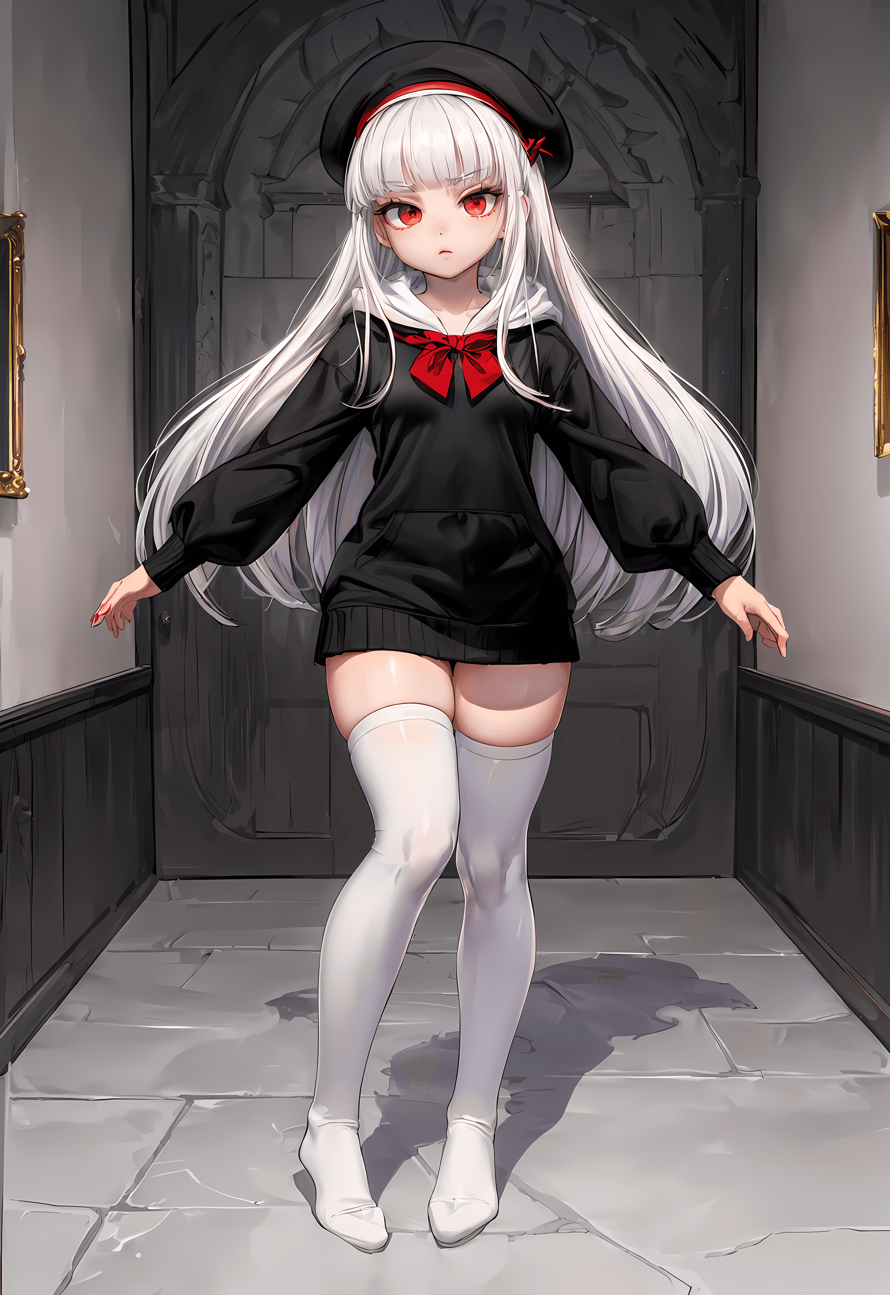 AI generated: (masterpiece, award winning, highest quality), 1girl, (loli), (short height:1.1), cute, younger, det...