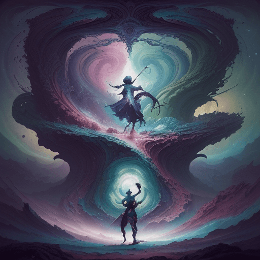 AI generated: a surreal picture with harengon swashbuckler in it, in the style of swirling colors, aleksi briclot,...