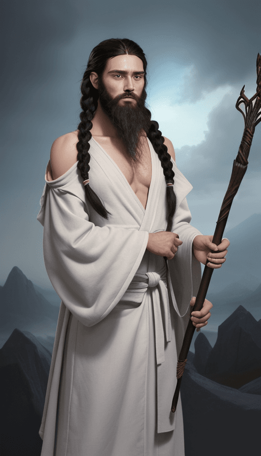AI generated: A 24 year old human wizard. He is of average height and has green eyes and black hair. He has a wiry...