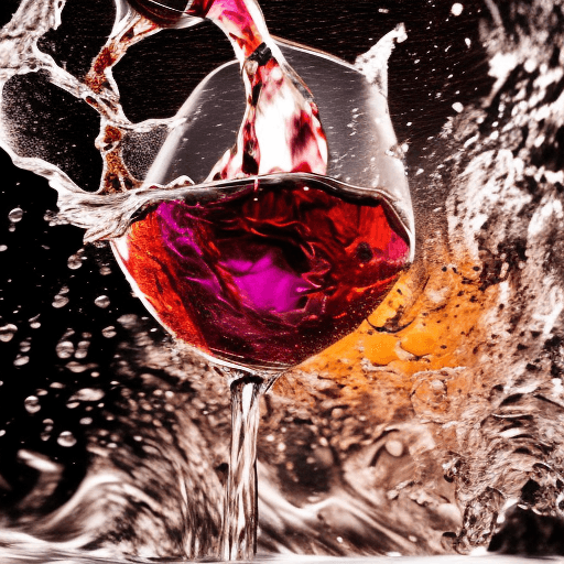AI generated: an amazing photo of a pouring ruby wine in a traditional wine glass, food photography, gourmet, f2.8...