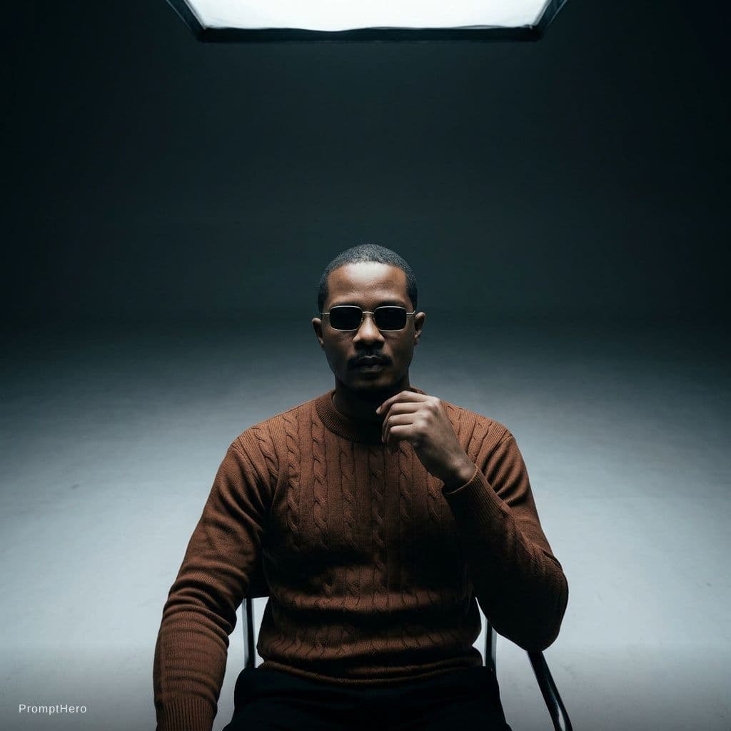 AI generated: high-end portrait photography, editorial studio photography, cinematic color grading, vertical compo...