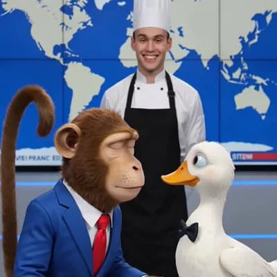 AI generated video: {
  "video_no": 1,
  "topic": "Breaking News",
  "duration": "8s",
  "dialogue": [
    {
      "time...