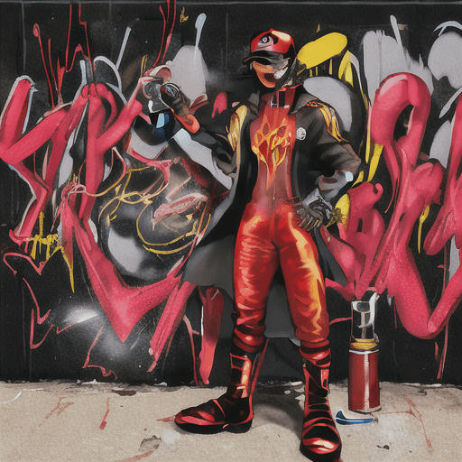 AI generated: A black man in a  red metallic superhero suit with gold gloves and yellow boots,black sunglasses wit...