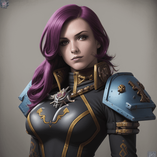 AI generated: Warhammer 40k Noble BladeDancer portrait in bodyglove suit. Warhammer 40k: Rogue Trader game style.