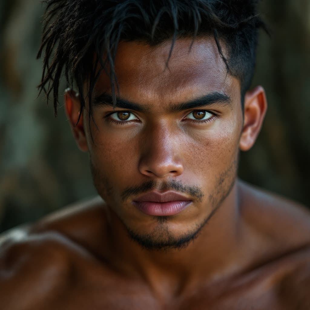 AI generated: Aleki Tuigamala, young Polynesian male, X-Men, full body shot, looking at viewer, portrait, photogra...