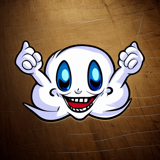 AI generated: cartoon ghost logo in 1930s cartoon cuphead style